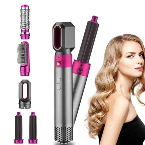 High Quality 5 In 1 Hair Styler Brush Hair Straightener Curler Blow Dryer Volumizer Negative Ionic Electric Air Wrap